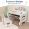 Kids Drawing Table and Chair Set Erasable Desktop Storage Shelf